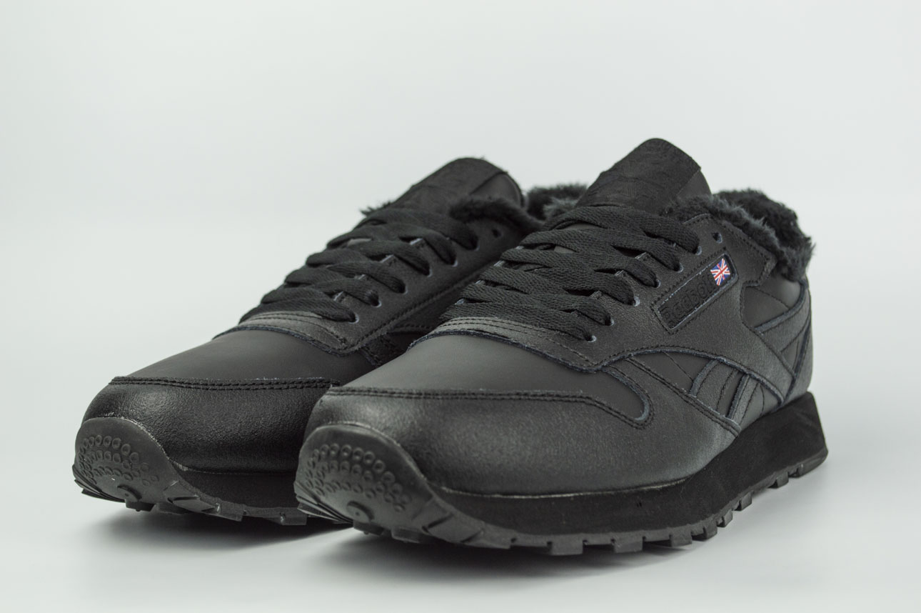 Кроссовки Reebok Classic Leather Fur Triple Black 2 Кроссовки Reebok Classic Leather Fur Triple Black 2
