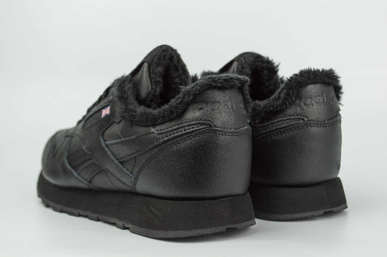 Кроссовки Reebok Classic Leather Fur Triple Black 2 Кроссовки Reebok Classic Leather Fur Triple Black 2