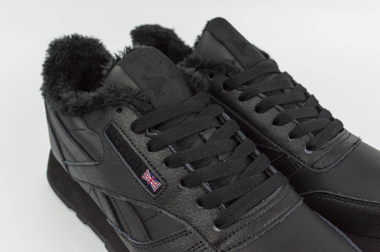 Кроссовки Reebok Classic Leather Fur Triple Black 2 Кроссовки Reebok Classic Leather Fur Triple Black 2