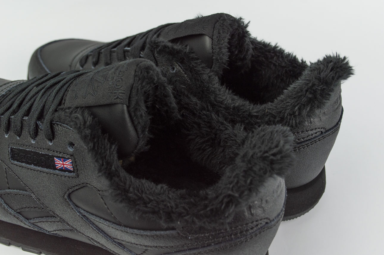 Кроссовки Reebok Classic Leather Fur Triple Black 2 Кроссовки Reebok Classic Leather Fur Triple Black 2
