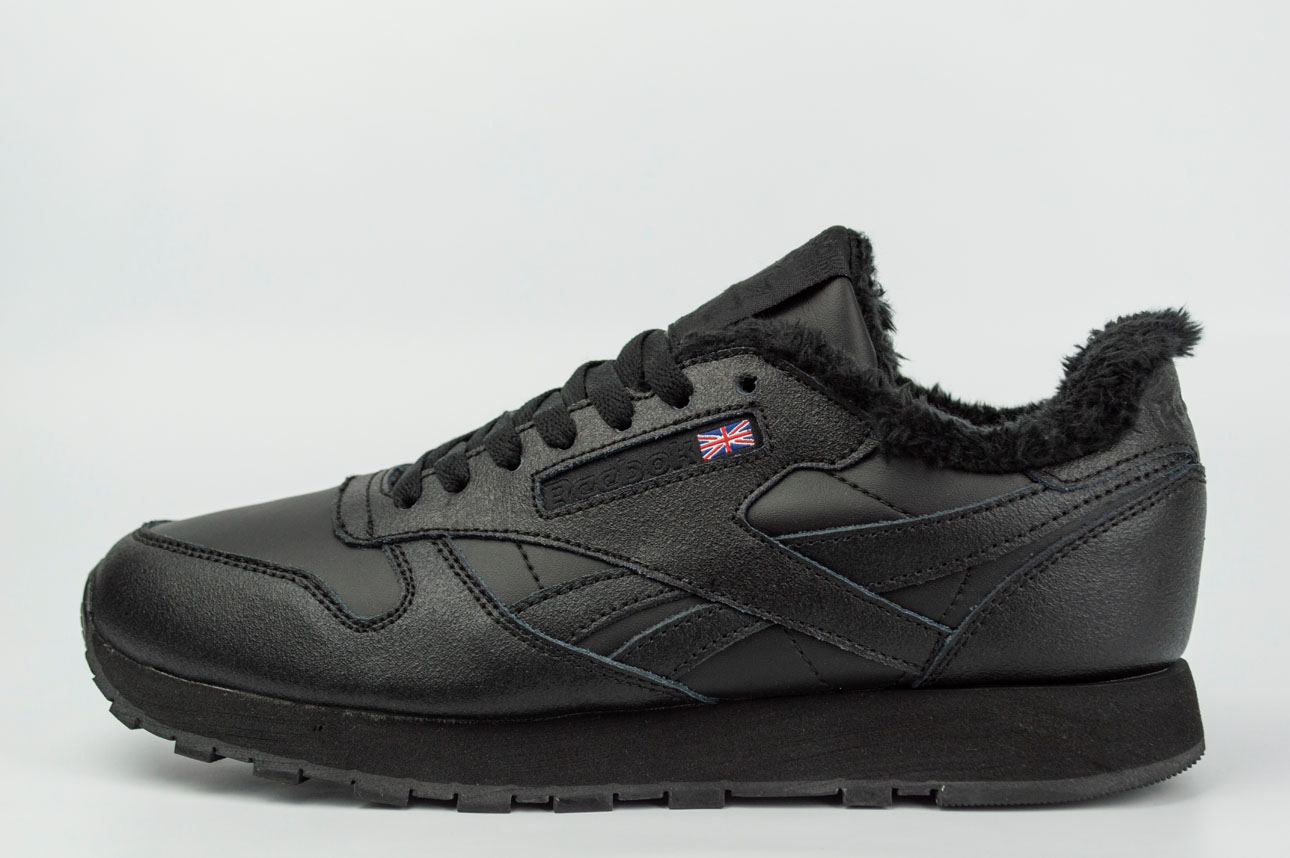 Кроссовки Reebok Classic Leather Fur Triple Black 2 Кроссовки Reebok Classic Leather Fur Triple Black 2