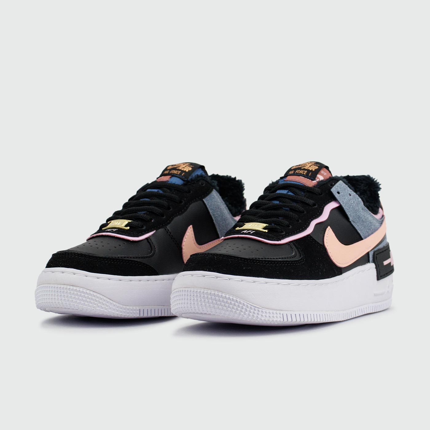 Кроссовки Nike Air Force 1 Shadow with Fur Black Pink Кроссовки Nike Air Force 1 Shadow with Fur Black Pink