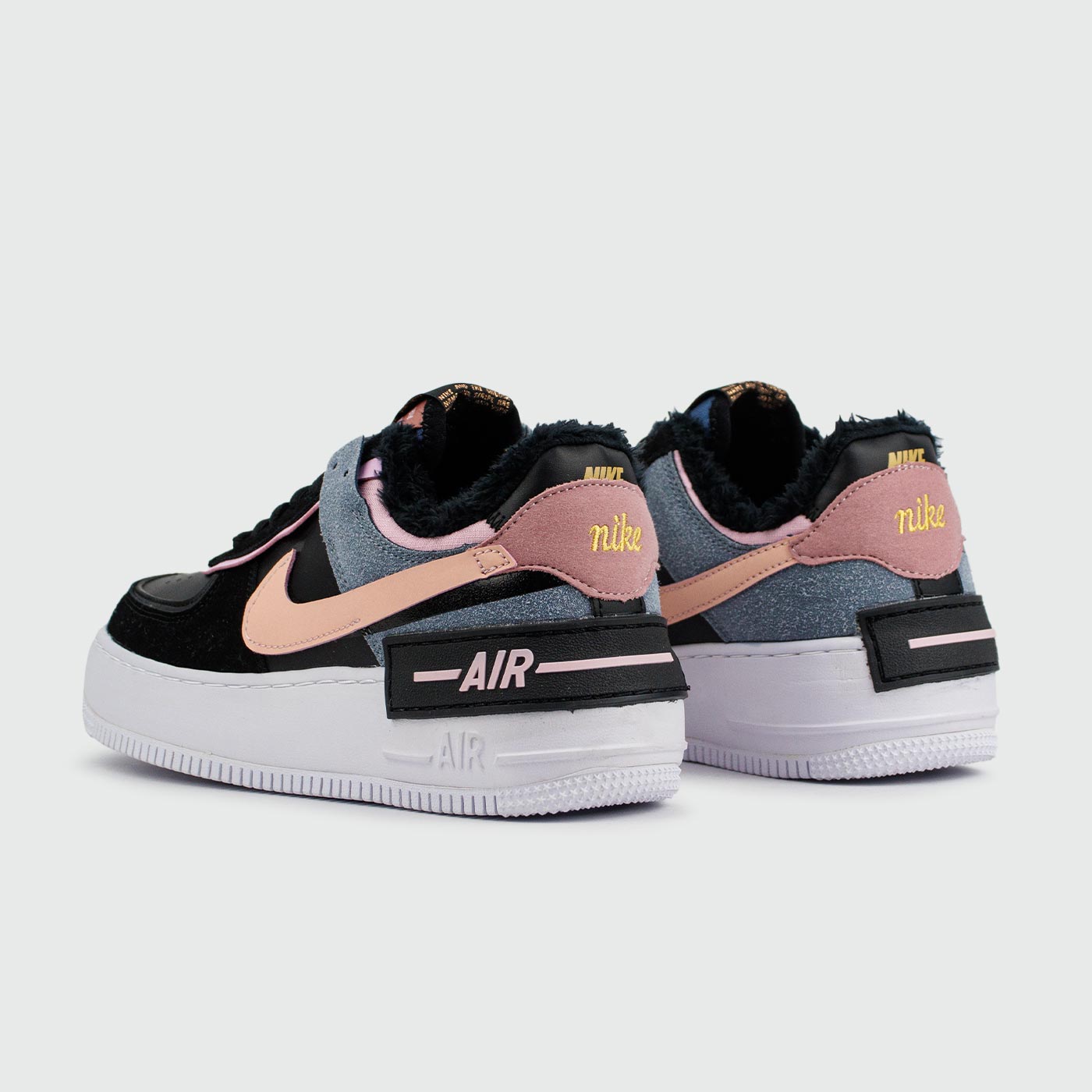 Кроссовки Nike Air Force 1 Shadow with Fur Black Pink Кроссовки Nike Air Force 1 Shadow with Fur Black Pink