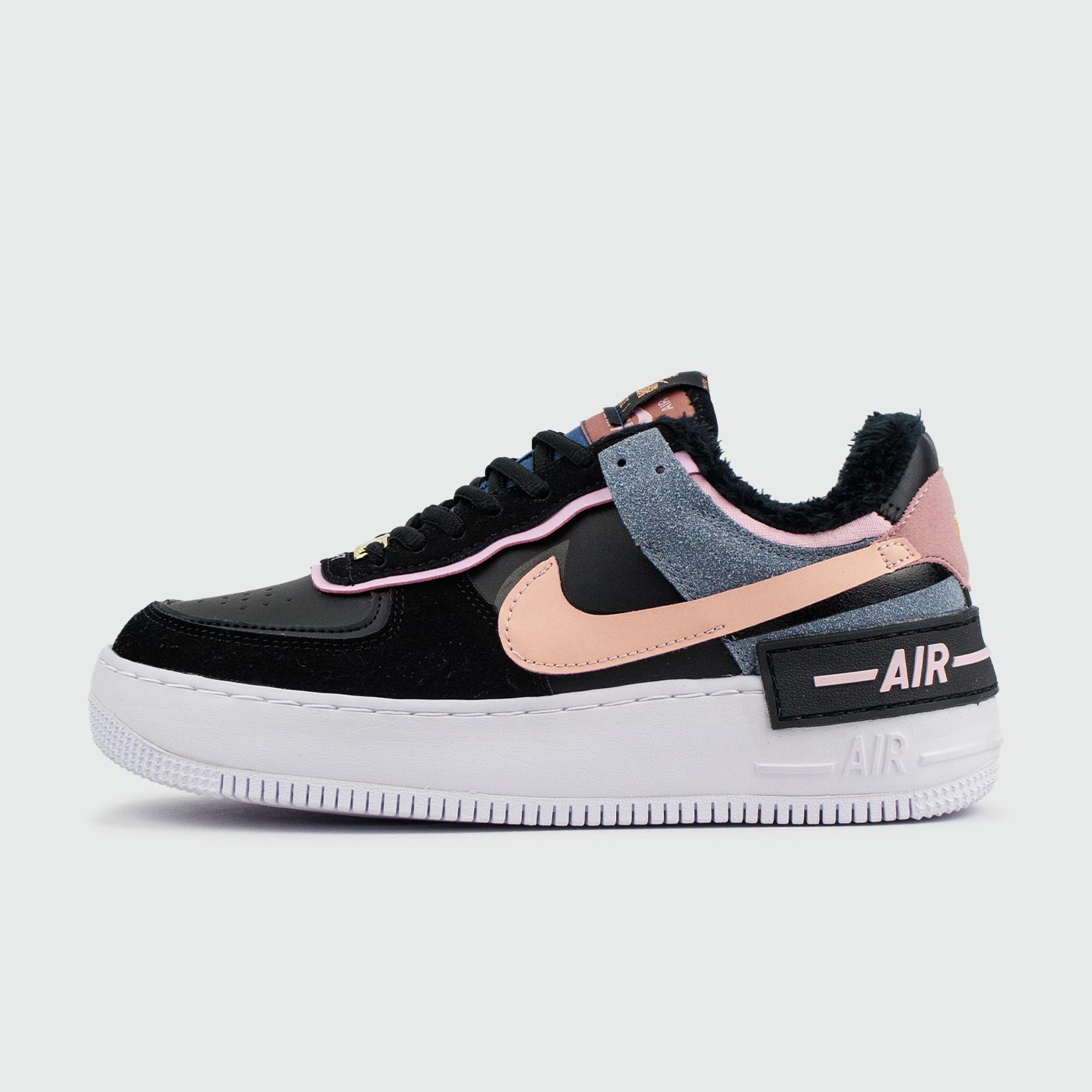 Кроссовки Nike Air Force 1 Shadow with Fur Black Pink Кроссовки Nike Air Force 1 Shadow with Fur Black Pink