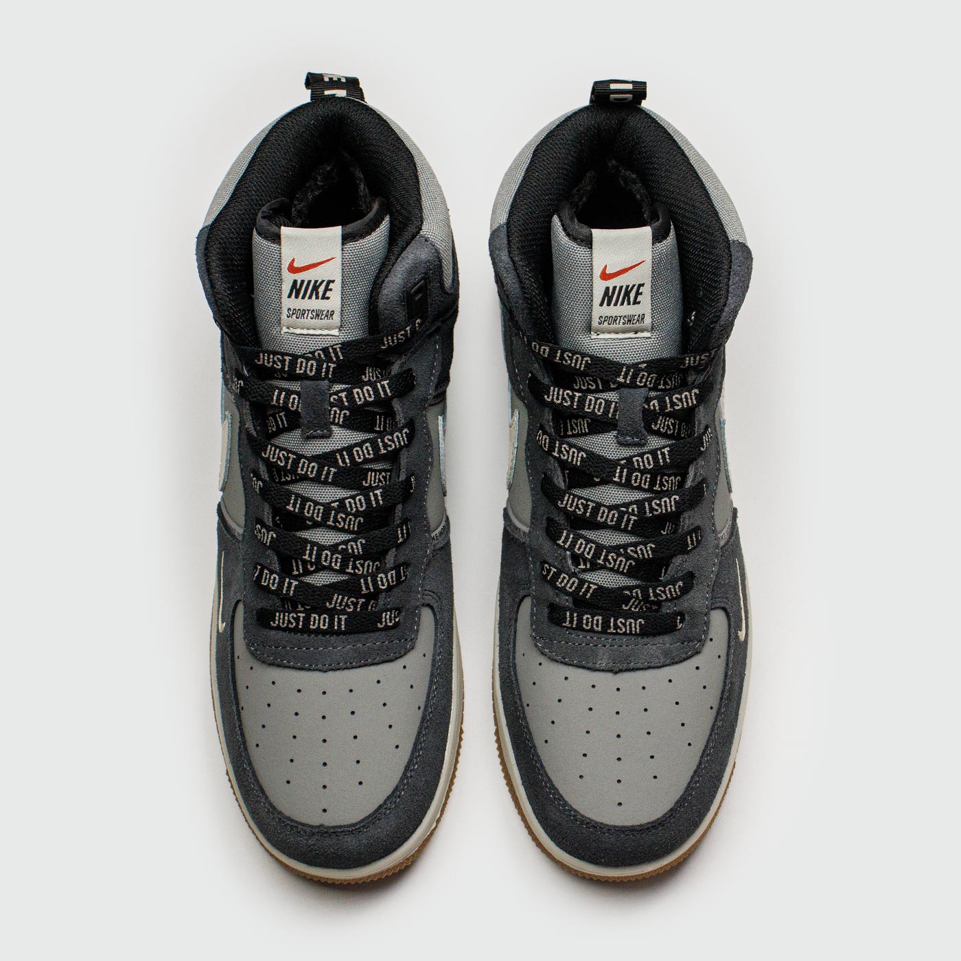 Кроссовки Nike Air Force 1 Mid Blue / L.Grey with Fur Wmns