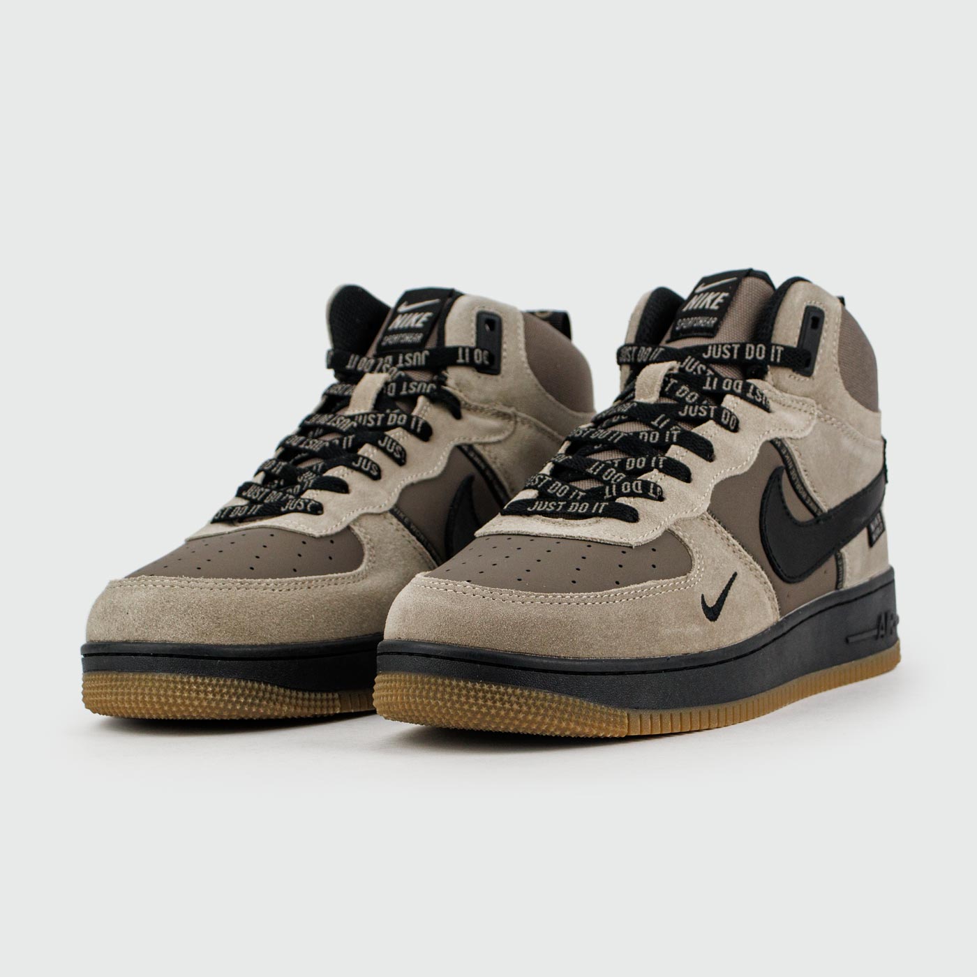 Кроссовки Nike Air Force 1 Mid L.Grey / D.Grey with Fur Wmns Кроссовки Nike Air Force 1 Mid L.Grey / D.Grey with Fur Wmns