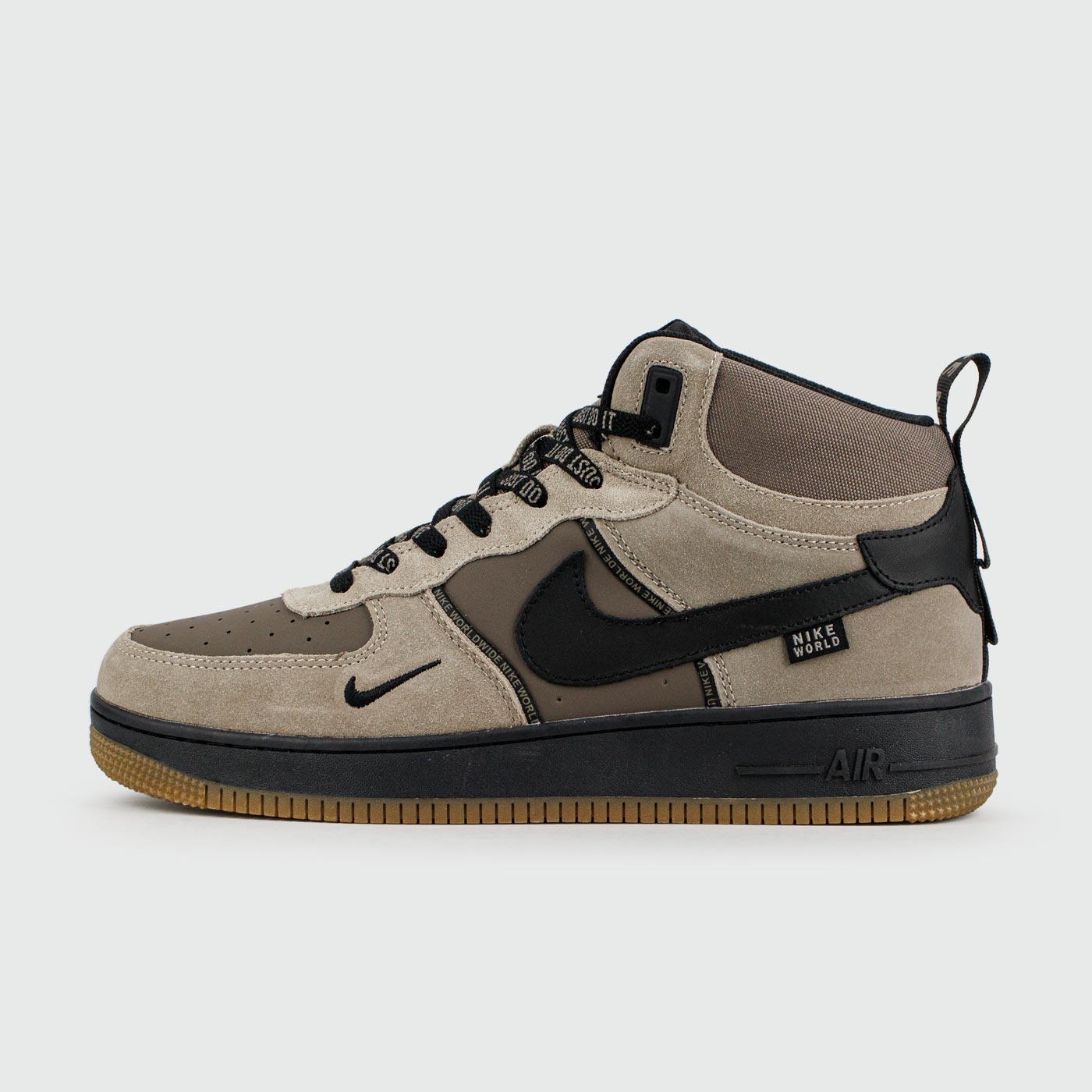 Кроссовки Nike Air Force 1 Mid L.Grey / D.Grey with Fur Wmns Кроссовки Nike Air Force 1 Mid L.Grey / D.Grey with Fur Wmns