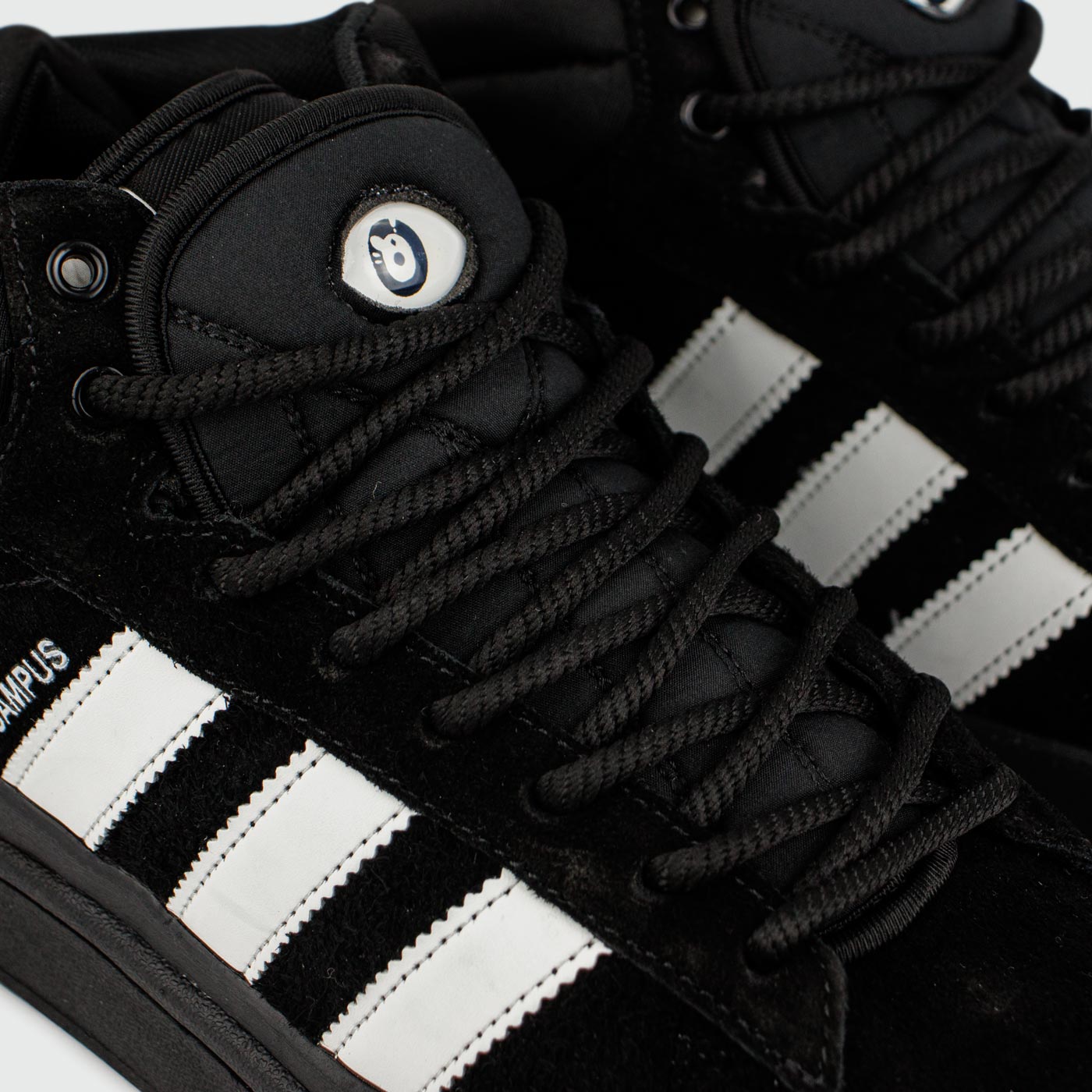 Кроссовки Adidas Campus Black White with Fur Кроссовки Adidas Campus Black White with Fur