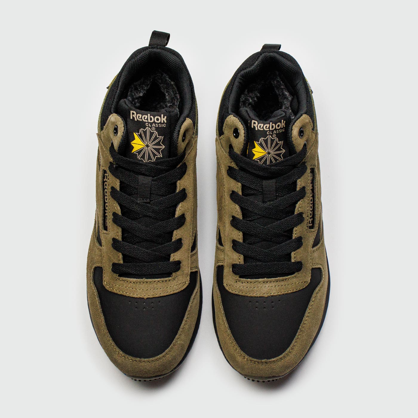 Кроссовки Reebok Classic Utility Suede Olive Black with Fur Кроссовки Reebok Classic Utility Suede Olive Black with Fur